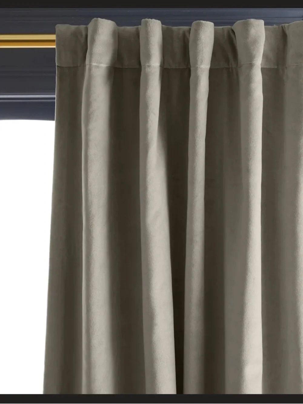 Quince Velvet Curtain 48x108 Light Gray Room Darkening Panel